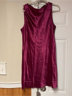 Banana Republic Sleeveless Satin Midi Dress in Berry